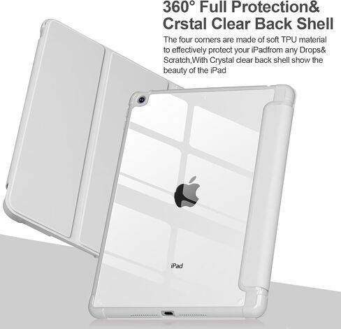 Case Compatible with iPad 9/8/7th Generation 10.2’’2019/2018/2017,Case for iPad 10.2 inch, Shockproof Hard Shell Clear Cover with Pencil Holder,Tablet Cover for iPad 10.2‘‘ with Auto Wake/Sleep,Green in Saudi Arabia