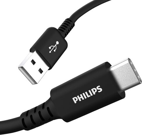 PHILIPS USB-C to USB-A Charging Cable, 6 Ft Cord, USB-If Certified, 15W, for iPad Pro, MacBook Pro, Samsung Galaxy S21/S10/S9/Plus, Google Pixel 5/C/3/2/XL, Black, DLC4106A/37 in Saudi Arabia