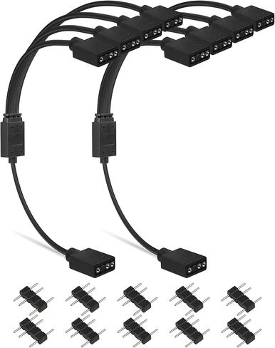 upHere ARGB Splitter Cable, ARGB Cable, 5V 3 Pin Addressable RGB Extension Cable ARGB LED Sync Cable for Computer Chassis CPU Cooler and 5V ARGB Fan (2 Pack) in Saudi Arabia