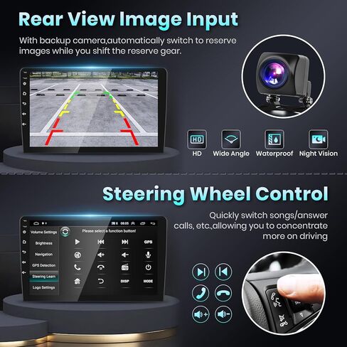راديو سيارة 2G 64G لسيارة Toyota Highlander 2009-2014 مع CarPlay Android Auto، Podofo 10.1 بوصة HD 2.5D شاشة لمس ستيريو للسيارة يدعم بلوتوث GPS واي فاي HiFi Mirrorlink SWC AHD كاميرا خلفية in Saudi Arabia