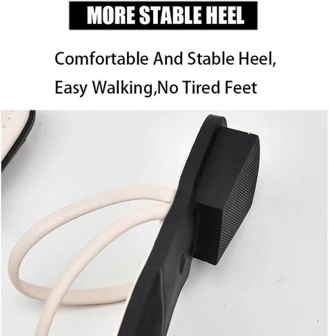 Women'S Leather Strappy Flat Metal Toe Ring Sandals Fashionable Square Open Toe Low Block Heel Slip-On Clip Toe Slide Sandals Casual Summer Beach Slipper in Saudi Arabia