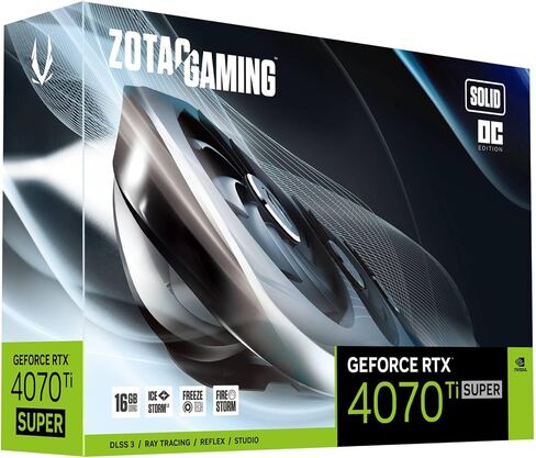 ZOTAC Gaming GeForce RTX 4070 Ti Super Solid OC DLSS 3 16GB GDDR6X 256-bit 21 Gbps PCIE 4.0 بطاقة رسومات الألعاب، IceStorm 2.0 تبريد متقدم، ZT-D40730RC-10P in Kuwait