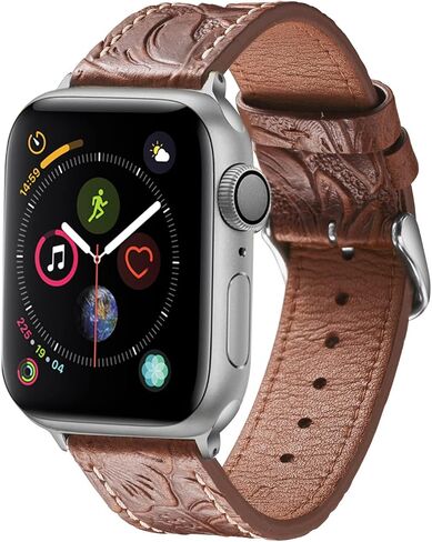 Leather Watch Bands Compatible with Apple Watch 38/40/41mm 42/44/45/49mm Women Genuine Leather Classic Vintage Replacement Strap for Men iWatch Series Ultra/8/7/SE/6/5/4/3/2/1 in Kuwait