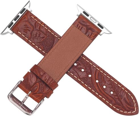 Leather Watch Bands Compatible with Apple Watch 38/40/41mm 42/44/45/49mm Women Genuine Leather Classic Vintage Replacement Strap for Men iWatch Series Ultra/8/7/SE/6/5/4/3/2/1 in Kuwait