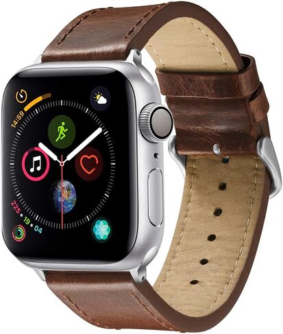 Leather Watch Bands Compatible with Apple Watch 38/40/41mm 42/44/45/49mm Women Genuine Leather Classic Vintage Replacement Strap for Men iWatch Series Ultra/8/7/SE/6/5/4/3/2/1 in Kuwait