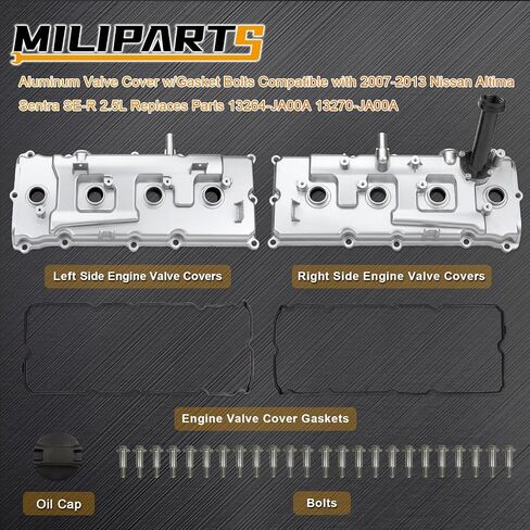 غطاء صمام ألومنيوم مع مسامير حشية متوافقة مع 2005-2015 Nissan Armada Titan Pathfinder QX56 5.6L يستبدل الأجزاء 13264-7S010 13264-ZE01A (أحمر) in Saudi Arabia