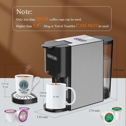 KOTLIE Espresso Machine,Set volume freely,4 in 1 Single Serve Coffee Maker for Nespresso original/K cup/Coffee Powder/illy 44mm ESE coffee,19Bar Espresso Maker in Saudi Arabia