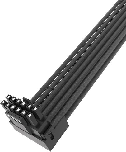 WOENJO 16Pin GPU Cable Extension Right Angle Adapter, 12VHPWR Cable 90 Degree Adapter, Female to Male PSU Cable, PCI-e 5.0 16AWG 600W Cable Adapter for Graphic Card 12+4pin RTX4090 4080 4070(Black) in Saudi Arabia