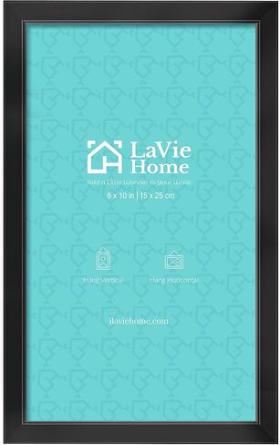 LaVie Home 6x9 Picture Frames (1 Pack, Black) Display Pictures 6x9, Wall Mount & Table Top Display, Simple Designed Photo Frame Classic Collection in Kuwait