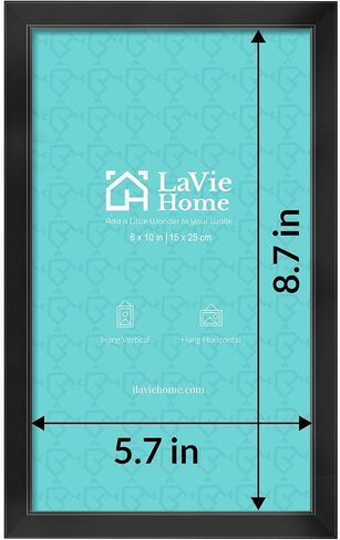LaVie Home 6x9 Picture Frames (1 Pack, Black) Display Pictures 6x9, Wall Mount & Table Top Display, Simple Designed Photo Frame Classic Collection in Kuwait