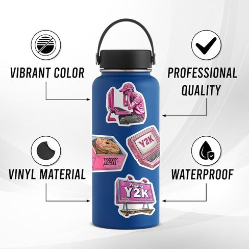 مجموعة من 50 قطعة من ملصقات الكتب لزجاجات المياه المضحكة وأمتعة الكمبيوتر المحمول ودفتر القصاصات والمذكرات للمراهقين والبنات والبالغين ملصق جمالي مقاوم للماء شارات الفينيل الصغيرة in Kuwait