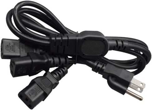 NEMA 5-15P إلى 3X C13 - كابل C13 Y، كابل مقسم سلك الطاقة Y - طاقة 3 أجهزة، قابس أمريكي 3 أقطاب إلى 3 C13 سلك مقسم طاقة الكمبيوتر (5-15P إلى 3X C13 (3.2FT/1M)) in Kuwait
