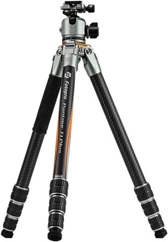Fotopro 59 inch Travel Tripod,Carbon Fiber Tripod with 44mm Low Profile Ball Head，Camera Tripod for DSLR Video Camcorder, Max Load 44lbs,T1 Plus Basic in Saudi Arabia