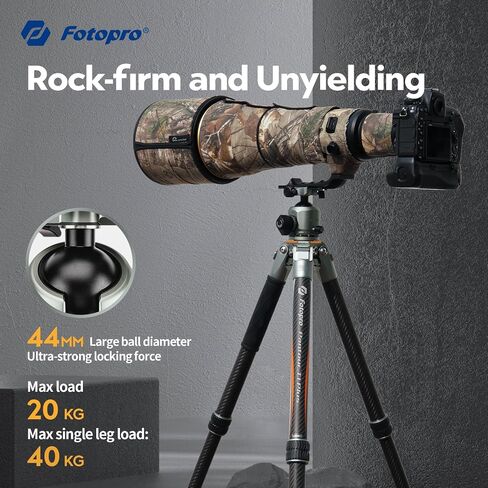 Fotopro 59 inch Travel Tripod,Carbon Fiber Tripod with 44mm Low Profile Ball Head，Camera Tripod for DSLR Video Camcorder, Max Load 44lbs,T1 Plus Basic in Saudi Arabia