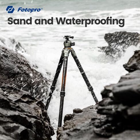 Fotopro 59 inch Travel Tripod,Carbon Fiber Tripod with 44mm Low Profile Ball Head，Camera Tripod for DSLR Video Camcorder, Max Load 44lbs,T1 Plus Basic in Saudi Arabia