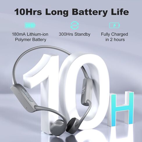 Bone Conduction Headphones, Bluetooth 5.2 Open Ear Headphones with HD Mic, 10Hrs Playtime Wireless Sports Earphones, IP67 Waterproof Headset for Running, Cycling, Hiking, Driving in Saudi Arabia