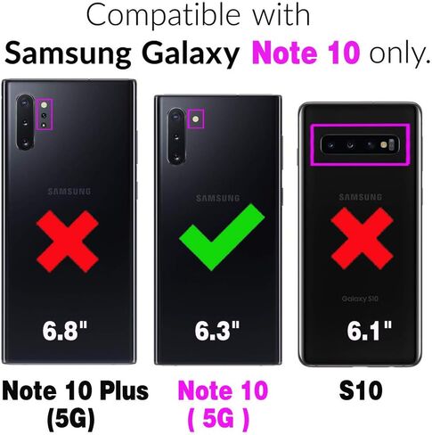 Wallet Case for Samsung Galaxy Note 10 5G with Wrist Strap, 9+ Card Slots Luxury PU Leather Zipper Flip Purse, Card Holder Stand Geometric Phone Cover for Note10 Notes 10s Ten Not S10 Black in Saudi Arabia