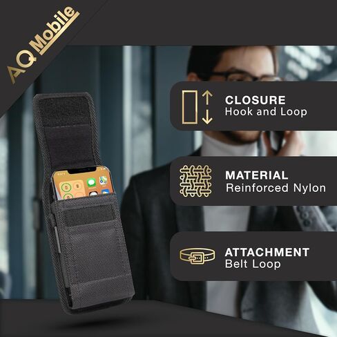 Vertical Holster Belt Case Size XL (Inner Size: 6.5 x 3.15 x 0.43 in) Nylon, Belt Loop, for Apple iPhone 15 Pro Max 14 Pro Max, Samsung Galaxy S24 Ultra, S23 Ultra A15 A25 A35 in Saudi Arabia