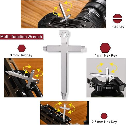 Keychain Carry Allen Wrench, 2.5mm 3mm 4mm Hex Key, Screwdriver, Multi-function Tool for Photographer Every Day Carry in Kuwait