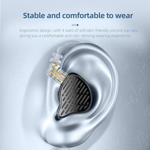 سماعات أذن KZ x HBB PR2 iem مع محرك مغناطيسي مستو مقاس 13.2 مم، سماعات أذن سلكية مريحة KZ داخل الأذن مع سماعات أذن من إسفنج الذاكرة للصوت الطبيعي الشفاف للمغنيين الموسيقيين (مع ميكروفون) in Kuwait