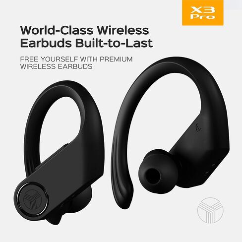 Treblab X3 Pro - سماعات أذن لاسلكية حقيقية مع خطافات أذن - عمر بطارية 45 ساعة، بلوتوث 5.0 مع aptX، سماعات رأس مقاومة للماء IPX7 - سماعات بلوتوث TWS مع علبة شحن للرياضة والجري (متجددة) in Saudi Arabia