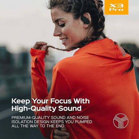 Treblab X3 Pro - سماعات أذن لاسلكية حقيقية مع خطافات أذن - عمر بطارية 45 ساعة، بلوتوث 5.0 مع aptX، سماعات رأس مقاومة للماء IPX7 - سماعات بلوتوث TWS مع علبة شحن للرياضة والجري (متجددة) in Saudi Arabia