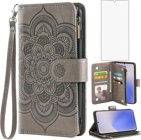 Asuwish Phone Case for Samsung Galaxy Note 20 Glaxay Note20 5G Wallet Cover with Tempered Glass Screen Protector and Flip Credit Card Holder Stand Cell Gaxaly Notes 20s Twenty Not S20 Women Men Grey in Kuwait