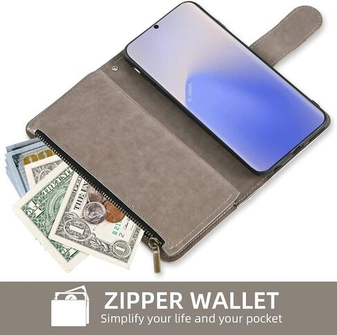 Asuwish Phone Case for Samsung Galaxy Note 20 Glaxay Note20 5G Wallet Cover with Tempered Glass Screen Protector and Flip Credit Card Holder Stand Cell Gaxaly Notes 20s Twenty Not S20 Women Men Grey in Kuwait