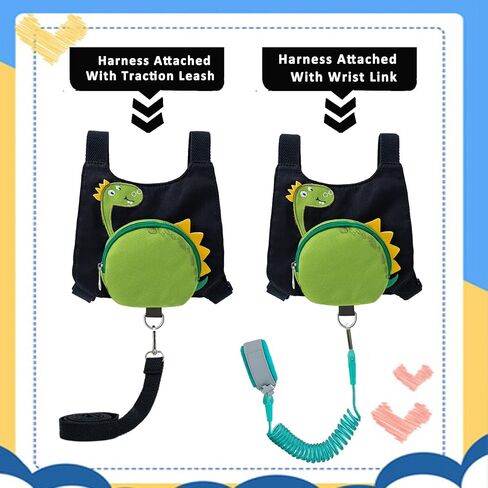 Toddler Harness with Leash Kid Anti-Lost Wrist Link Leash Child Wristband (Dinosaur) in Saudi Arabia