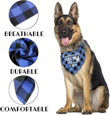 Dog Bandana, Dog Bandana, Dog Scarf Classical Plaid Printing, Dog Scarf Accessories, Dog Bandana Pet Scarf, Christmas Birthday Dog Mom's Gift, Remember I Love You Mama (N40) in Saudi Arabia