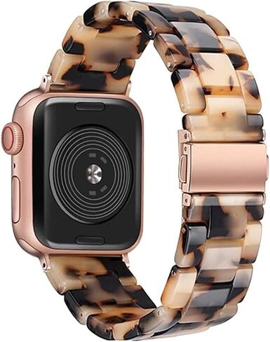 Band Compatible with Apple Watch 38mm/40mm/41mm/42mm/44mm/45mm Resin Women Men Wristband Strap Blacelet for iWatch Series 9 8 7 SE 6 5 4 3 2 1 in Saudi Arabia