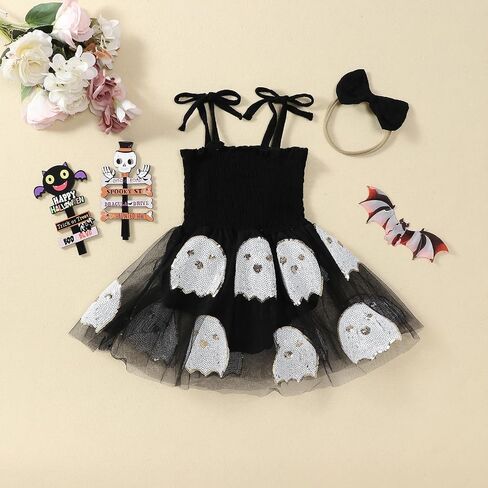 YINGISFITM My First Halloween Baby Girl Outfit Newborn Pumpkin Face/Turkey Smocked Dress Sleeveless Romper Halloween Clothes in Saudi Arabia