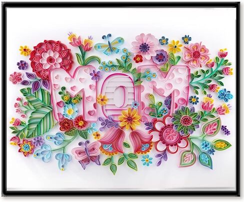 مجموعات لف اللوحة الورقية الفريدة من نوعها، لوحة بالأرقام للبالغين - ثعلب حب الأم، أفضل الهدايا المصنوعة يدويًا لتزيين الحائط (مجموعة الرسم + مجموعة الأدوات) in Kuwait