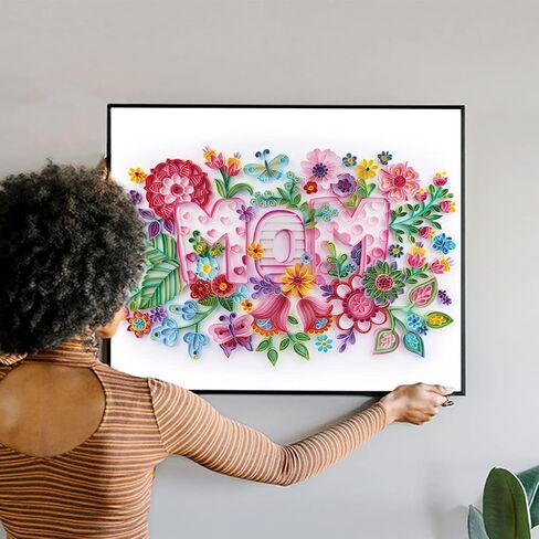 مجموعات لف اللوحة الورقية الفريدة من نوعها، لوحة بالأرقام للبالغين - ثعلب حب الأم، أفضل الهدايا المصنوعة يدويًا لتزيين الحائط (مجموعة الرسم + مجموعة الأدوات) in Kuwait