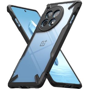 Ringke Fusion-X [Precise Cutouts for Camera Lenses] Compatible with OnePlus 12R Case, Augmented Bumper Clear Hard Back Heavy Duty Shockproof Protective Cover - Black