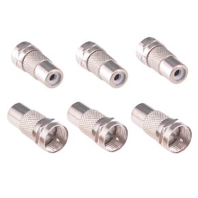 6pcs F Type Male Screw Connector Socket to RCA Female Coax Aerial Adapter(F84-6)