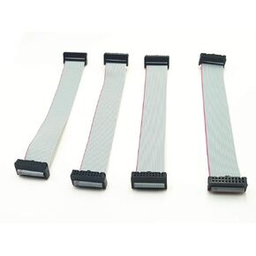 4pcs IDC Wire Flat Ribbon Cable FC/FC Connector A-Type 20 Pins 2.54mm Pitch 180mm Length Gray