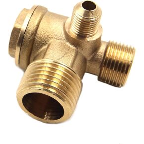 Brass Male 3-Way Metal Air Compressor Check Valve Male Threaded Non-Return Check