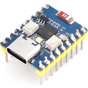 waveshare ESP32-C3 Mini Development Board with Pre-Soldered Header with 2.4GHz Wi-Fi,Bluetooth 5 Support,Based on ESP32-C3FN4 Single-core Processor,160MHz Running Frequency, USB Type-C Port