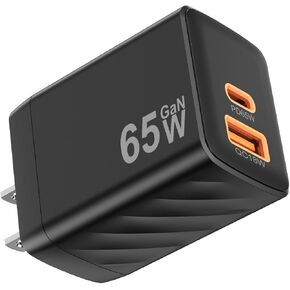 65w USB C Charger Block,GaN Nano Super Fast Charging Wall Plug Port Pd Dual A & Type C Power Adapter for MacBook Pro/Air,Pixelbook,Ipad iPhone 15/14/Pro,Galaxy S23/S22,Note20,Pixel, Laptop