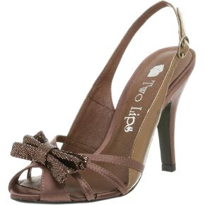 Two Lips Women's Black Tie Satin Sandal