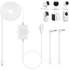 Uogw 13.1Ft/4m Outdoor Power Adapter Compatible with Wyze Cam Pan v3,Wyze OG,Wyze Cam Pan v2,Wyze Cam v3 and v3 Pro,WYZE Battery Cam Pro,5V 2A Adapter,IP67 Waterproof Power Cable for Wyze Cam(White)