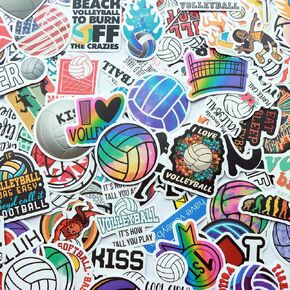 100 Pcs Volleyball Stickers,Volleyball Gifts for Teen Girls,Volleyball Party Favors,Volleyball Stuff,Volleyball Accessories,Volleyball Decorations,Sport Decals for Water Bottle Laptop in Saudi Arabia