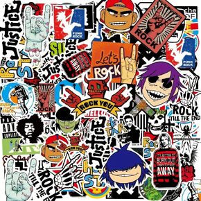 CHNLML Cool Sticker Punk Rock Band Stickers 100PCS Stickers Pack Rock and Roll Music Stickers Vinyl Waterproof Decals for Electric Guitar Bass Drum Laptop Luggage Car Bike Bicycle Stickers