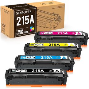 خراطيش حبر STAROVER 4 عبوات 215A متوافقة مع HP 215A W2310A بديلة لحبر الطابعة HP Color Laserjet Pro MFP M182nw M183fw M155 M182 M183 W2311A W2312A W2313A (أسود سماوي أصفر أرجواني) in Kuwait