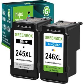GREENBOX PG-245XL / CL-246XL Ink Cartridge Combo Pack Black/Color Replacement for Canon PG-243 CL-244 Ink Cartridges for Pixma MX492 MX490 MG2920 MG2922 MG2420 IP2820 Printer Ink 245XL 246XL, 2 Pack