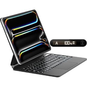 WIWU iPad Pro 12.9 Case with Keyboard, Magic Keyboard 12.9 with Real-time Power Display, iPad 12.9 Case with Keyboard for 6th/5th/4th/3rd Generation, Multi-Touch Trackpad,Backlit Wireless Keyboard
