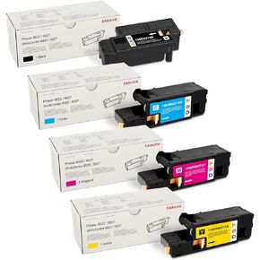 WorkCentre 6027 High-Yield Toner Cartridge Set (4 Pack, 1BK/1C/1M/1Y)- EAXIU 106R02759 106R02756 106R02757 106R02758 Toner Replacement for Xerox Phaser 6020 6022 WorkCentre 6025 6027 Printer