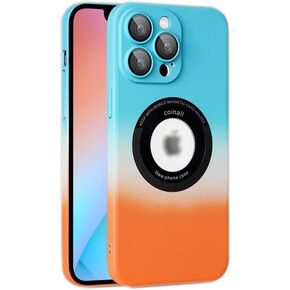 Colorful Shell Cover with Camera Lens Protection Glass Magnetic (Blue Purple)