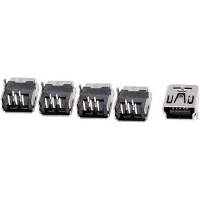 uxcell 5 Pcs Right Angle PCB 5pin USB Mini B Type Female Socket Connector